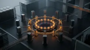 Abstract institutional blockchain network showing concentrated validator control in Circle’s Arc launch